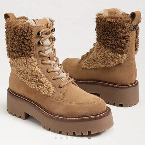 Sam Edelman Elliott Faux Shearling Suede Boots Lug Sole Women's Size 11 NEW